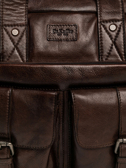 Деловая сумка Dr.Koffer из натуральной кожи темно-коричневая