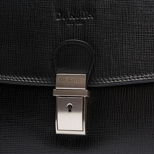 Портфель Dr.Koffer из натуральной кожи черный