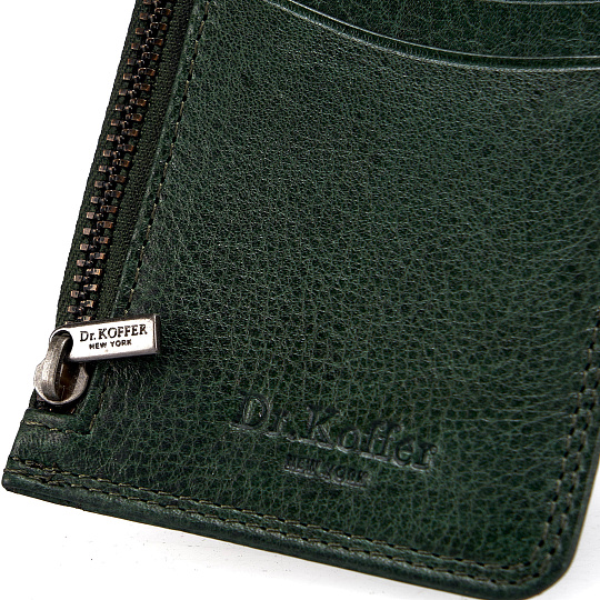 Кредитница Dr.Koffer из натуральной кожи зеленая