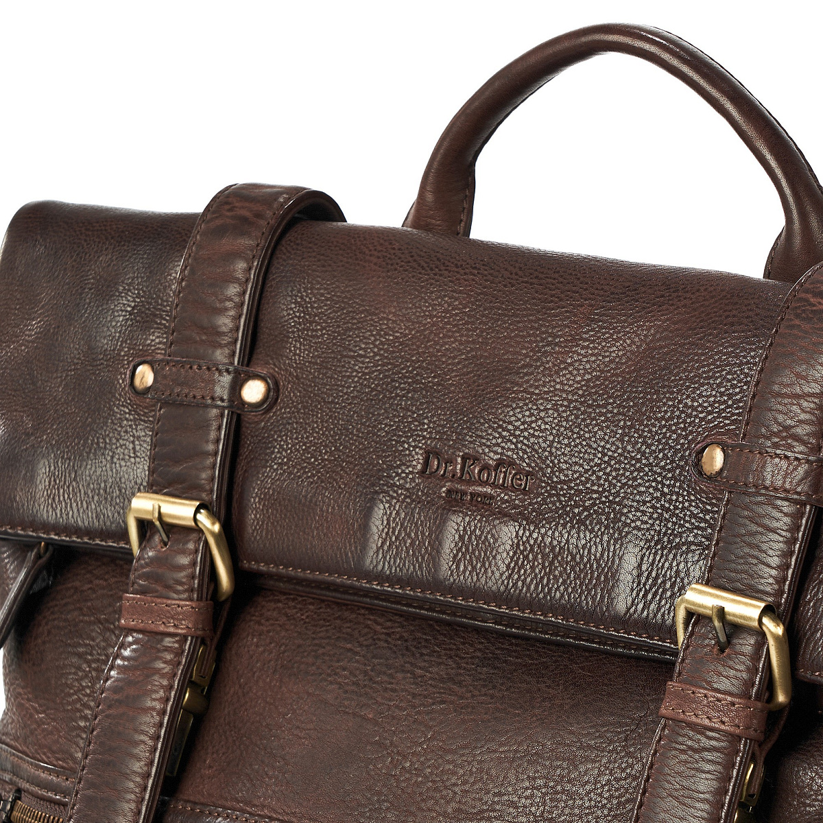 Рюкзак Dr.Koffer из натуральной кожи темно-коричневый