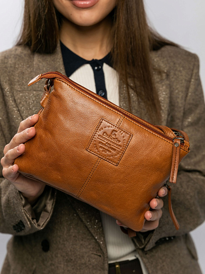 Сумка через плечо Dr.Koffer из натуральной кожи коричневая