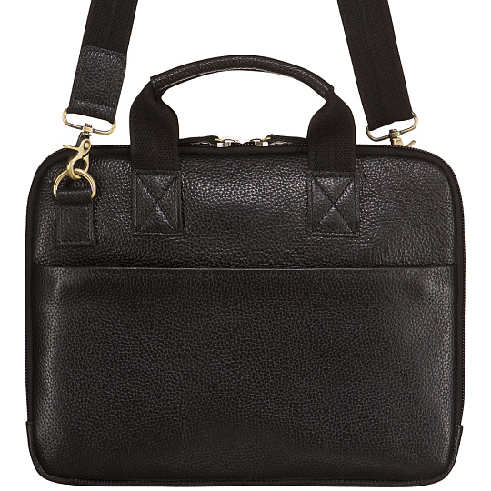 Деловая сумка Dr.Koffer из натуральной кожи черная