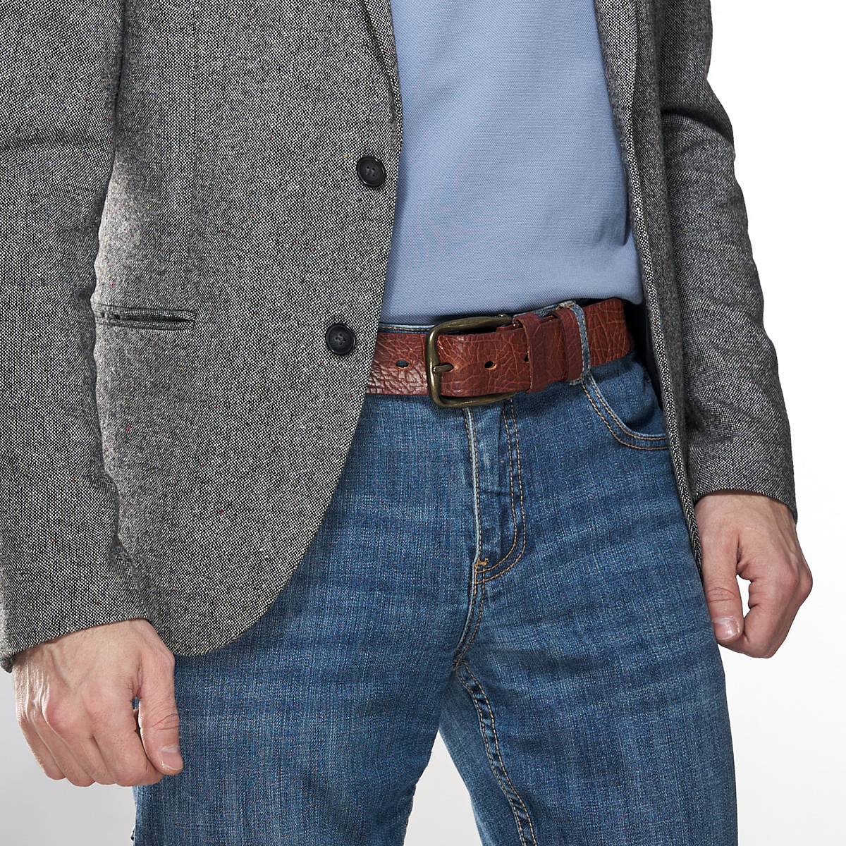 Ремень Dr. Koffer из натуральной кожи коричневый