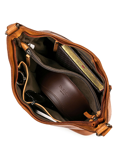 Сумка через плечо Dr.Koffer из натуральной кожи коричневая