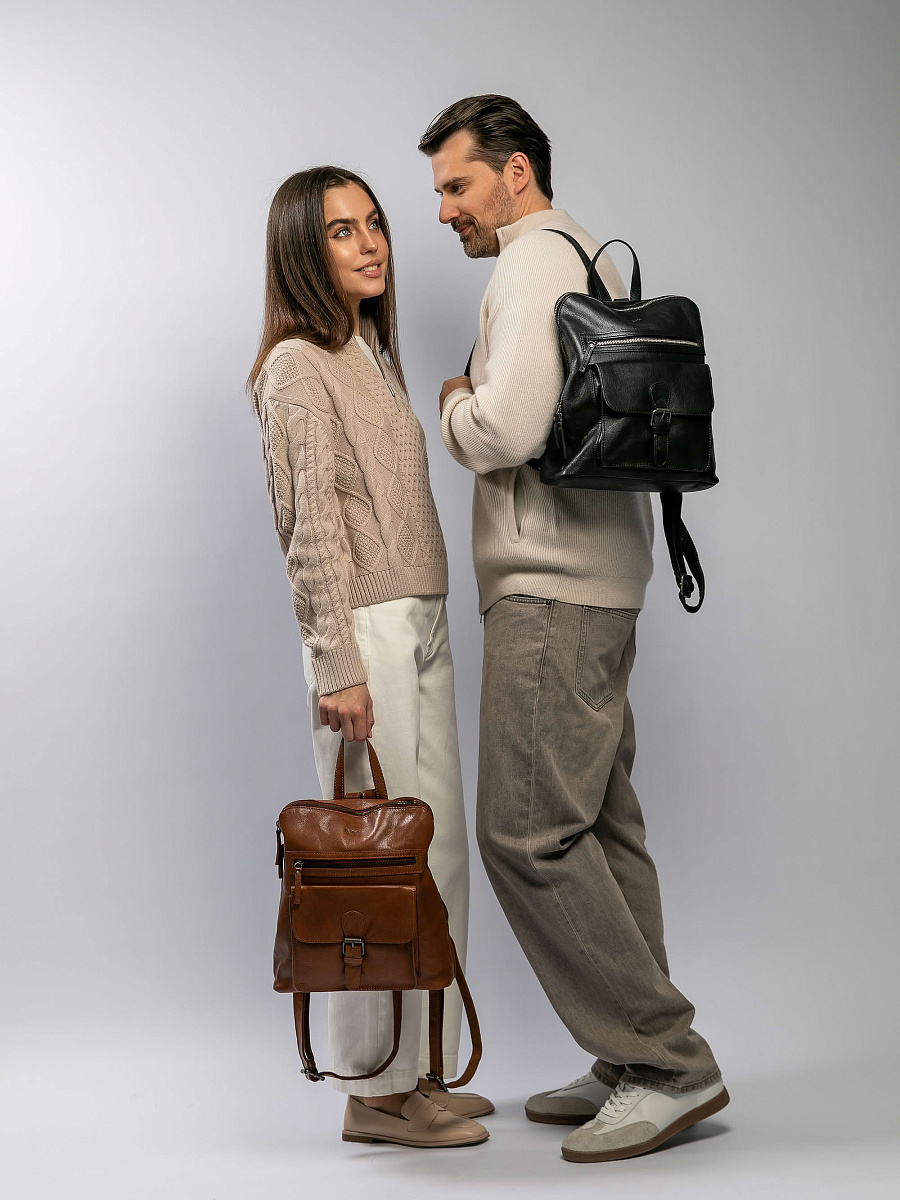 Рюкзак Dr.Koffer из натуральной кожи черный