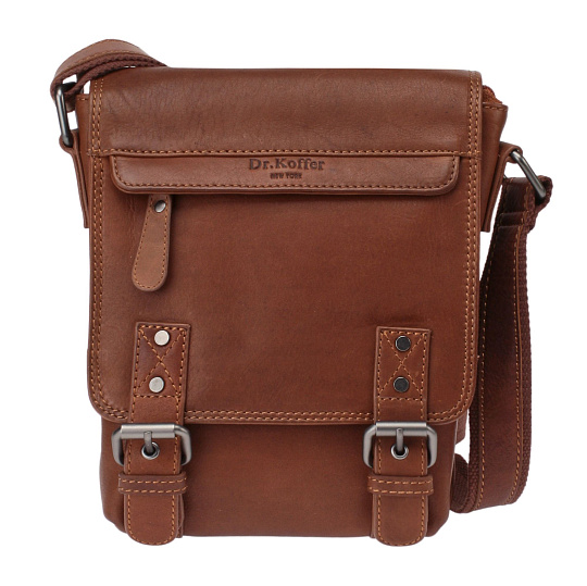 Сумка через плечо Dr.Koffer из натуральной кожи коричневая