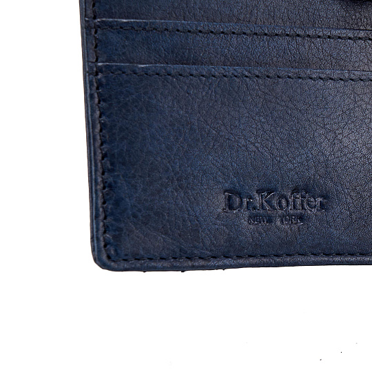Кредитница Dr.Koffer из натуральной кожи синяя