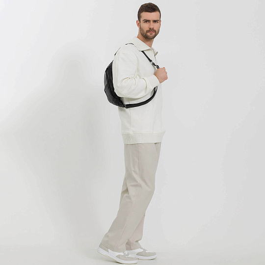 Сумка на пояс Dr. Koffer из натуральной кожи черная