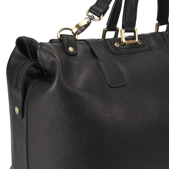 Сумка дорожная Dr.Koffer из натуральной кожи черная