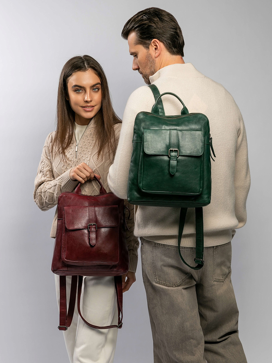 Рюкзак Dr.Koffer из натуральной кожи бордовый