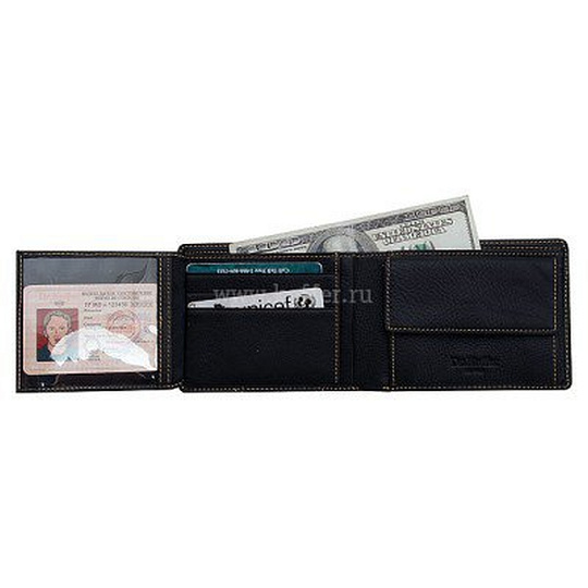 Портмоне Dr.Koffer из натуральной кожи черное