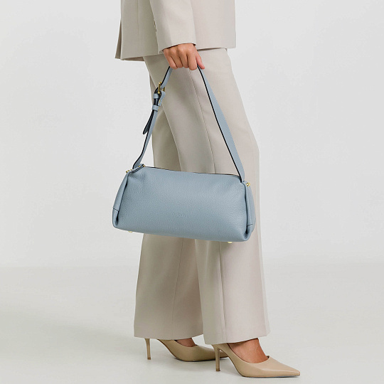 Женская сумка Dr. Koffer из натуральной кожи голубая