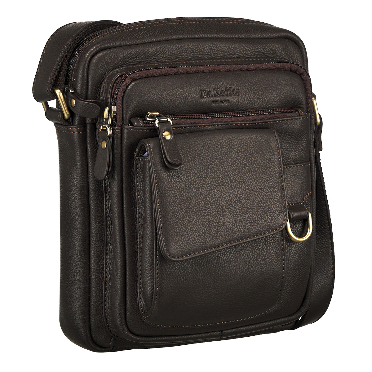 Сумка через плечо Dr.Koffer из натуральной кожи коричневая