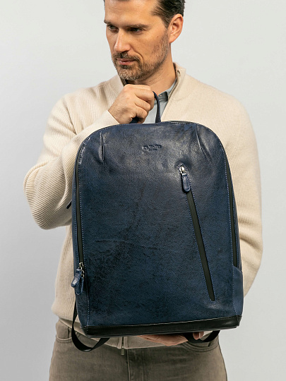 Рюкзак Dr.Koffer из натуральной кожи синий