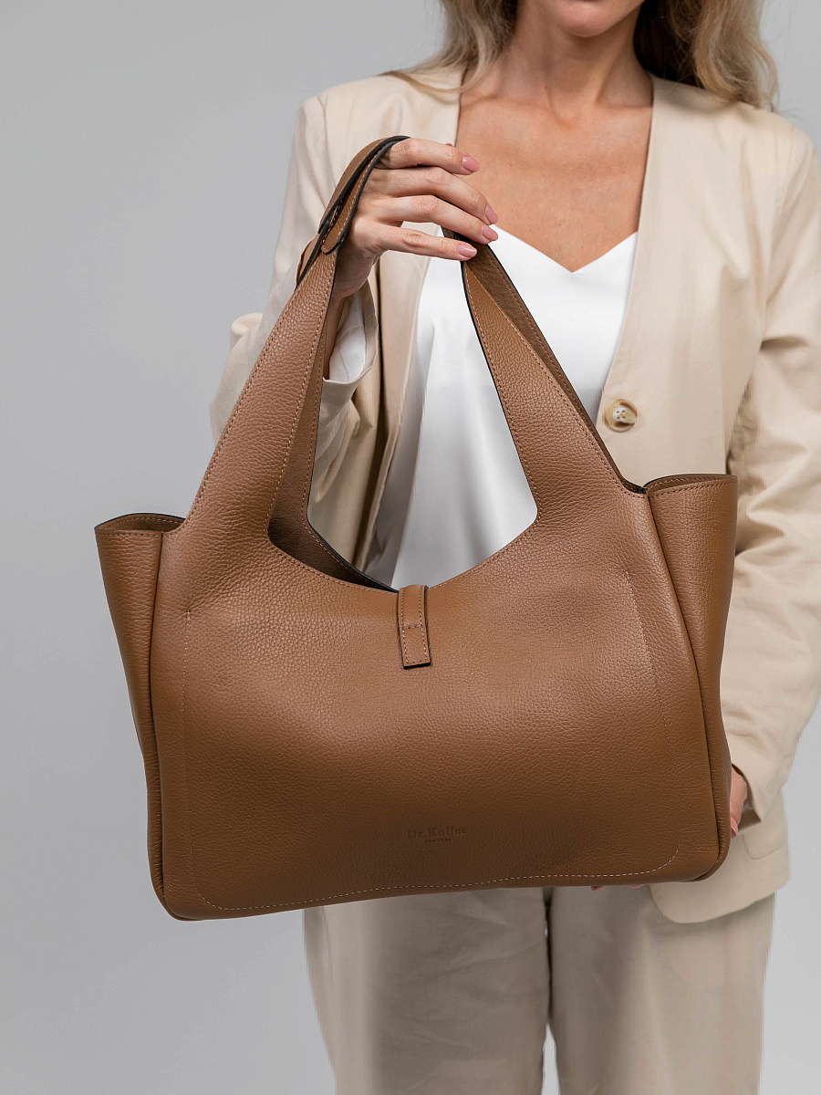 Женская сумка Dr.Koffer из натуральной кожи коричневая