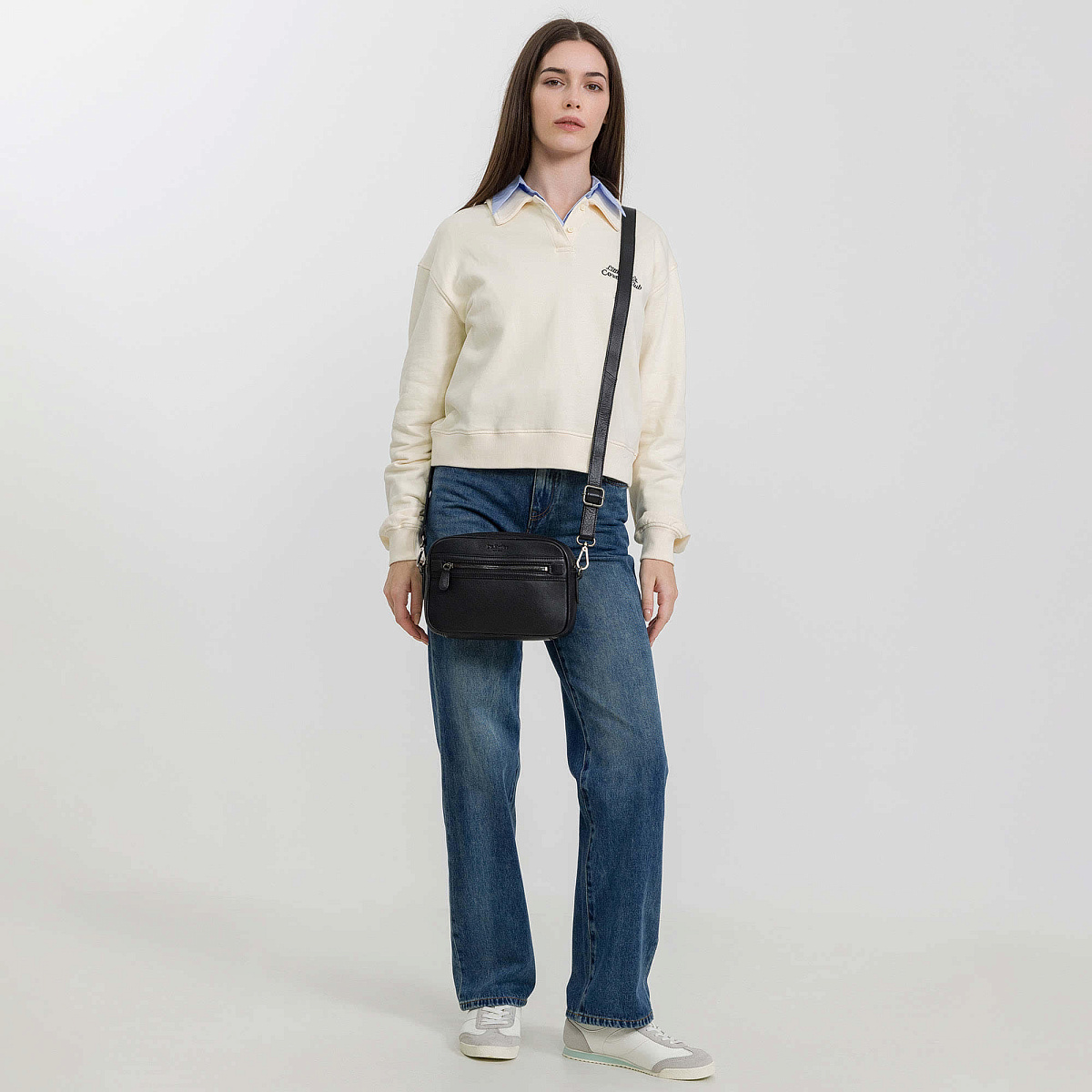 Сумка через плечо Dr.Koffer из натуральной кожи черная