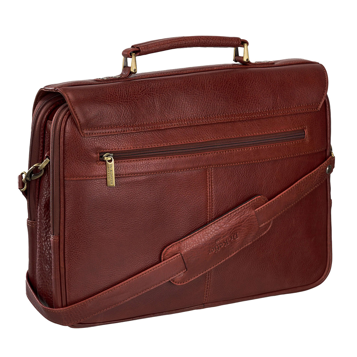Портфель Dr.Koffer из натуральной кожи светло-коричневый