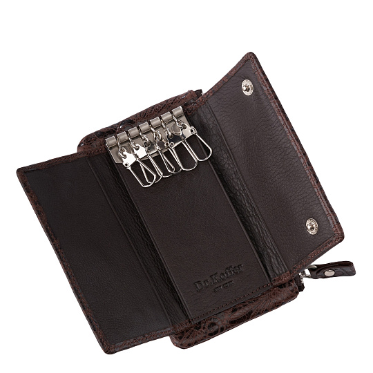 Ключница Dr.Koffer из натуральной кожи темно-коричневая