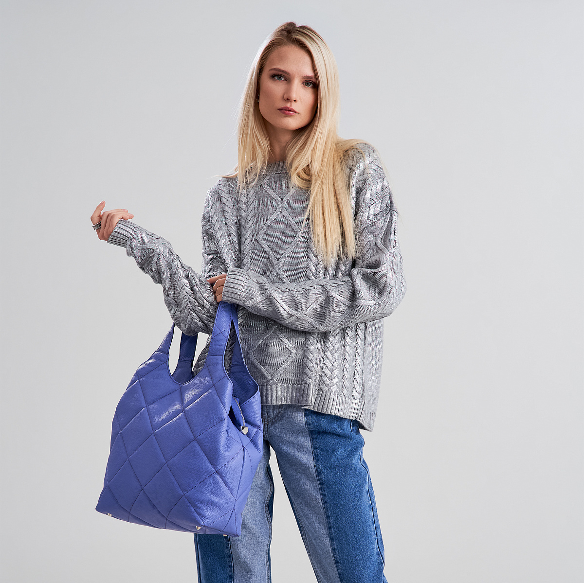 Женская сумка Dr. Koffer из натуральной кожи фиолетовая