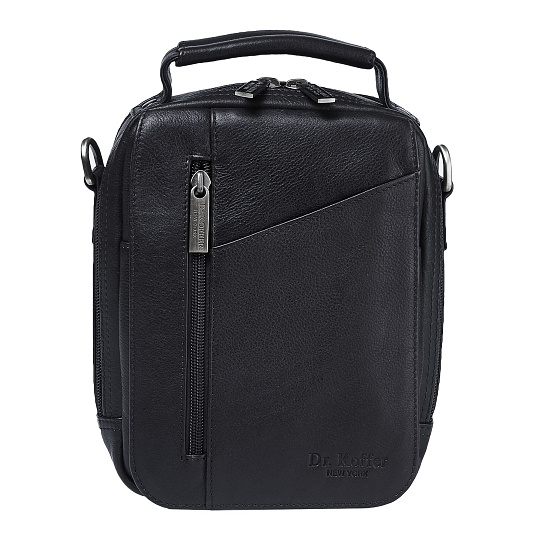Сумка через плечо Dr.Koffer из натуральной кожи черная