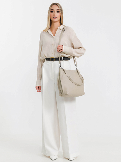 Женская сумка Dr.Koffer из натуральной кожи бежевая