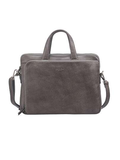 Сумка для документов Dr. Koffer из натуральной кожи серая