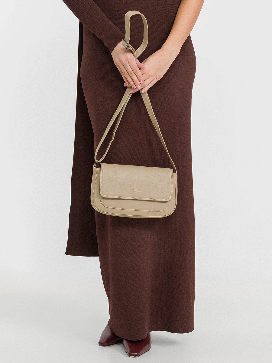 Женская сумка Dr.Koffer из натуральной кожи бежевая