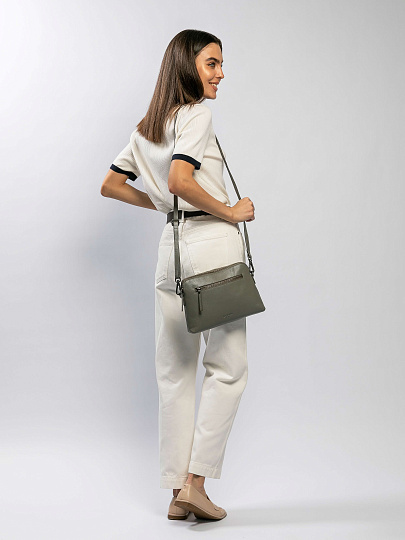 Женская сумка Dr.Koffer из натуральной кожи серая