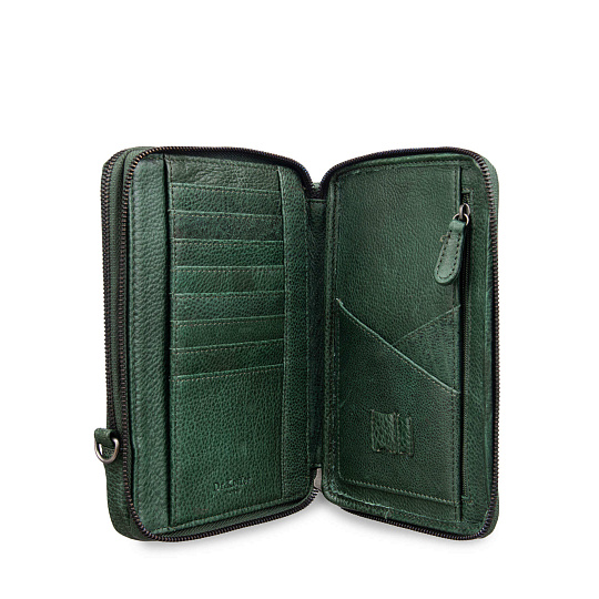 Сумка через плечо Dr.Koffer из натуральной кожи зеленая