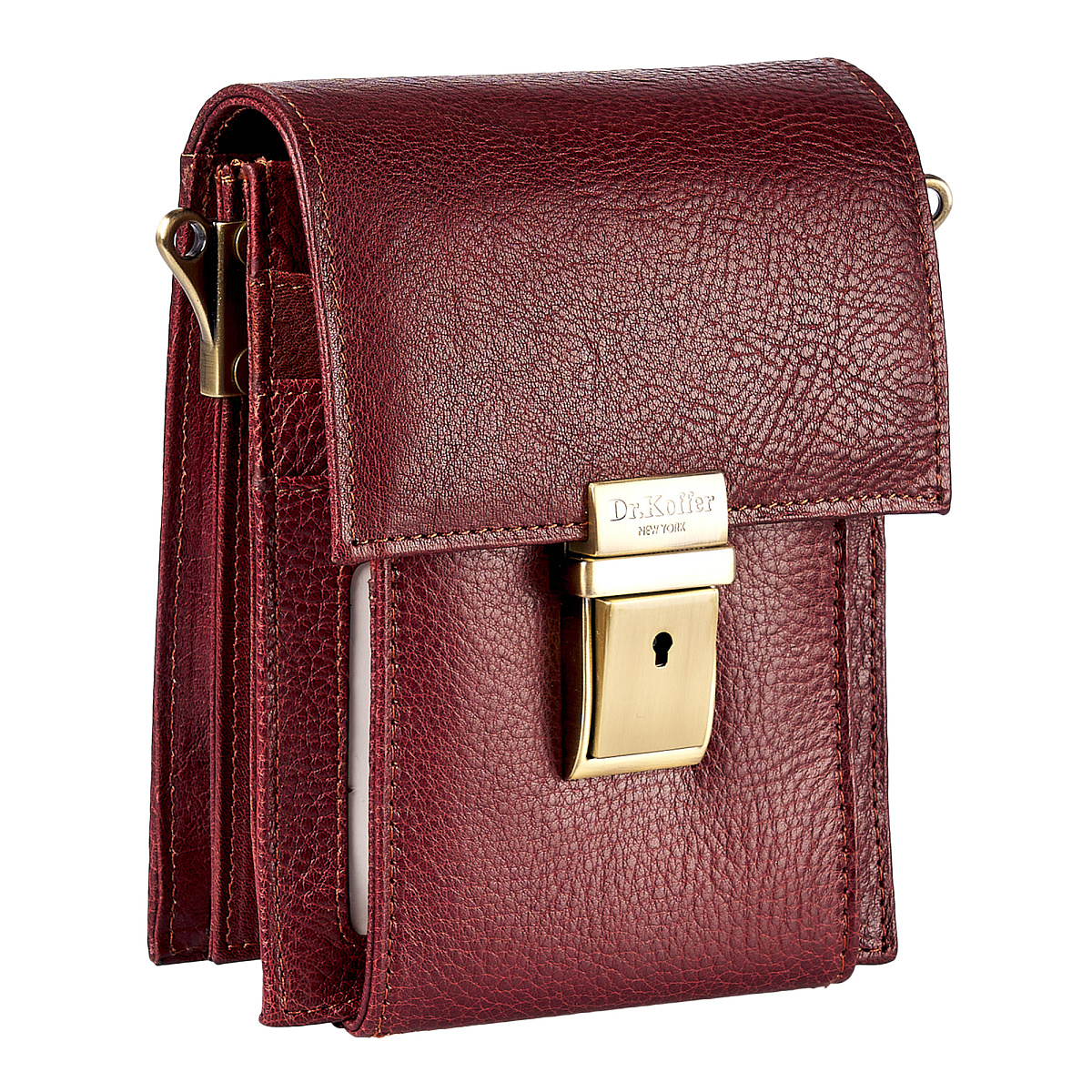 Сумка через плечо Dr.Koffer из натуральной кожи коричневая