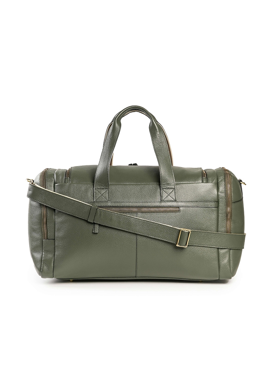 Дорожная сумка Dr. Koffer из натуральной кожи зеленая