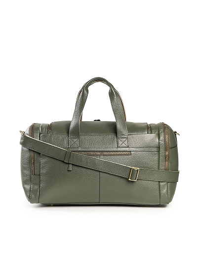Дорожная сумка Dr. Koffer из натуральной кожи зеленая