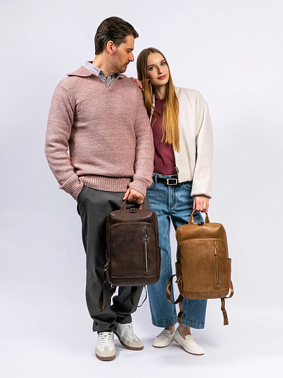 Рюкзак Dr. Koffer из натуральной кожи коричневый