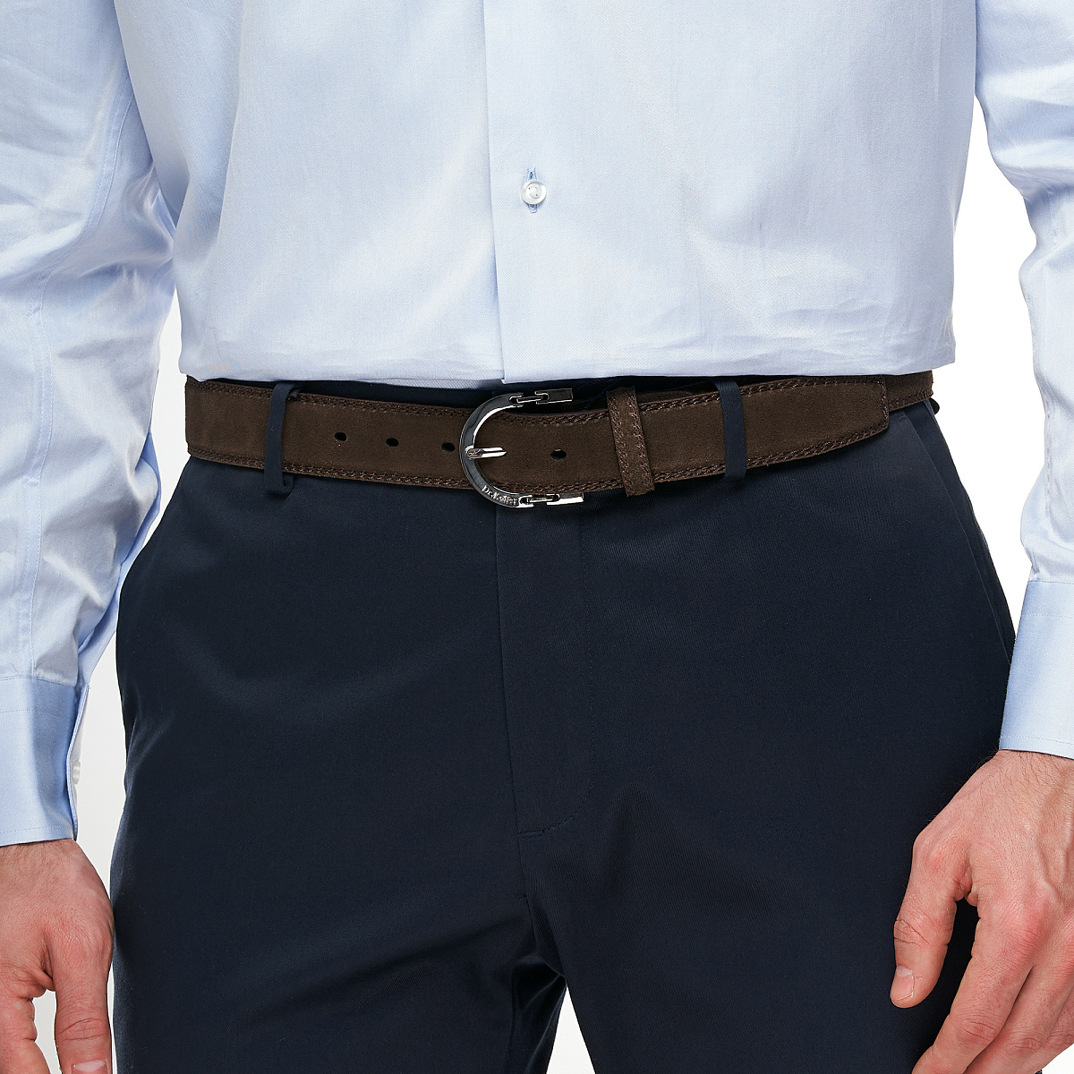 Ремень Dr. Koffer из натуральной кожи коричневый