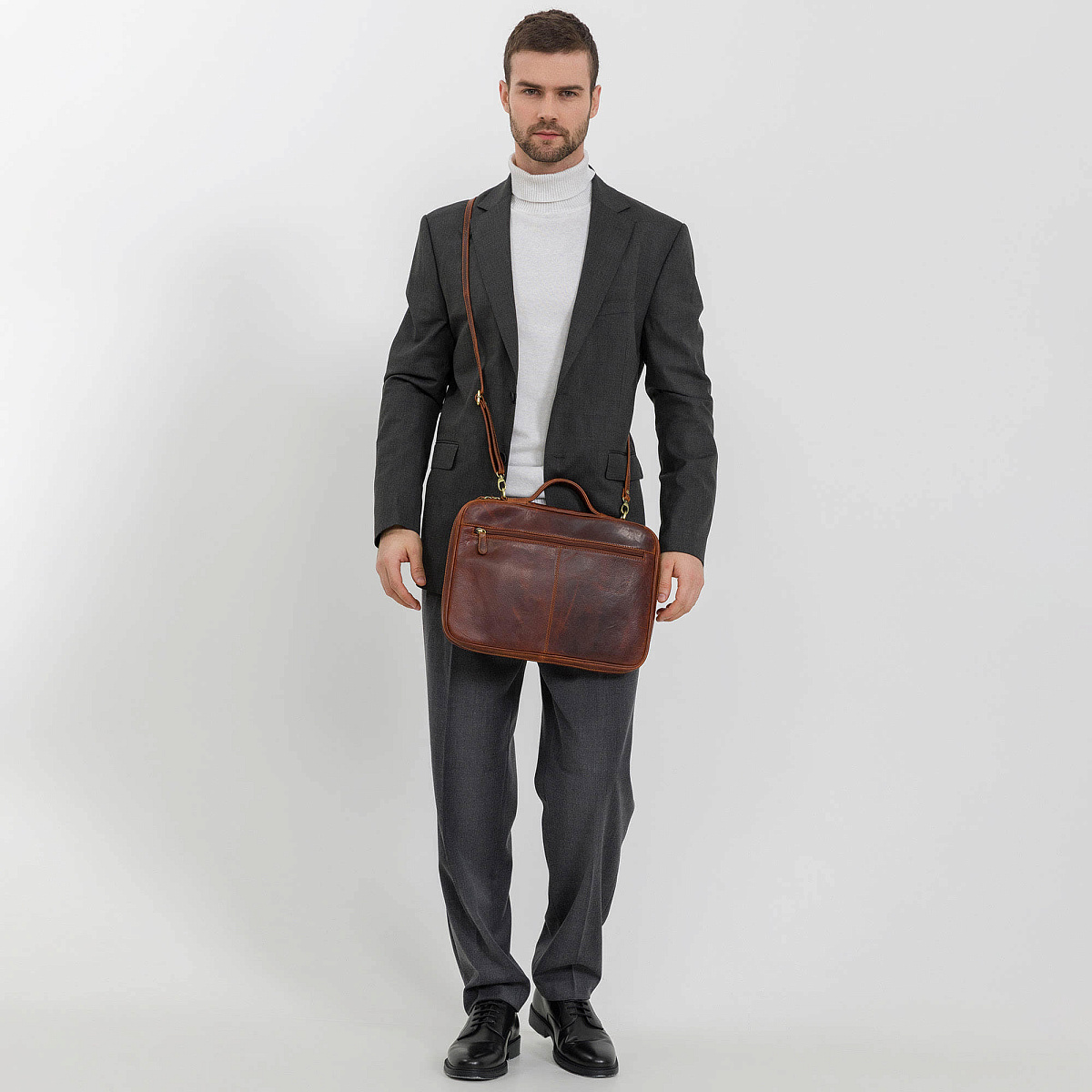 Папка для документов с ручкой Dr. Koffer из натуральной кожи