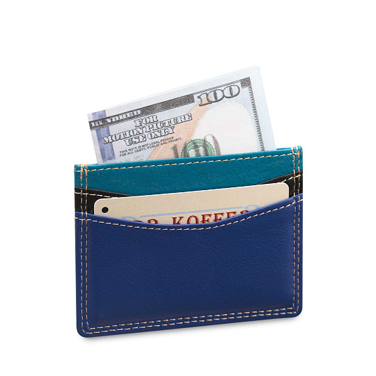 Кредитница Dr.Koffer из натуральной кожи синяя