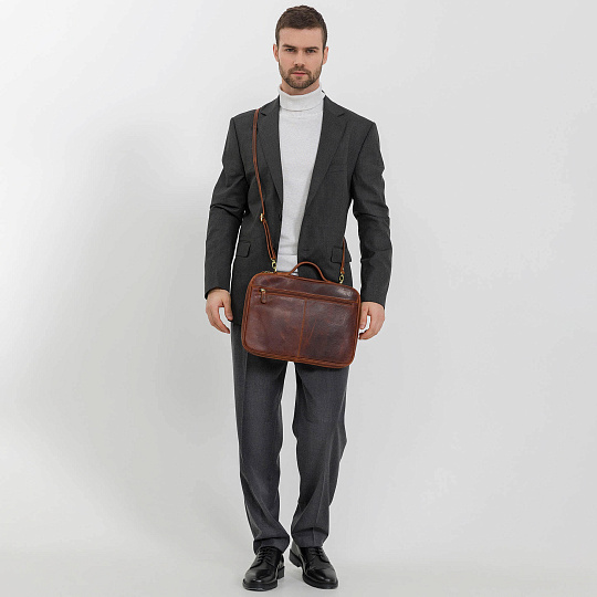 Папка для документов с ручкой Dr. Koffer из натуральной кожи