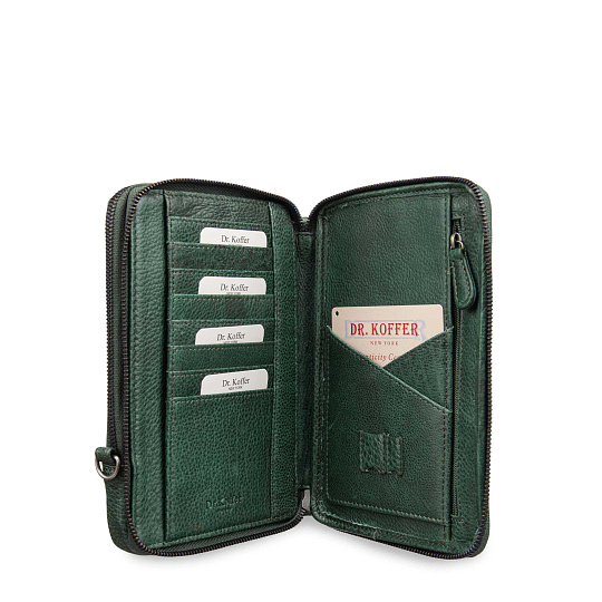 Сумка через плечо Dr.Koffer из натуральной кожи зеленая
