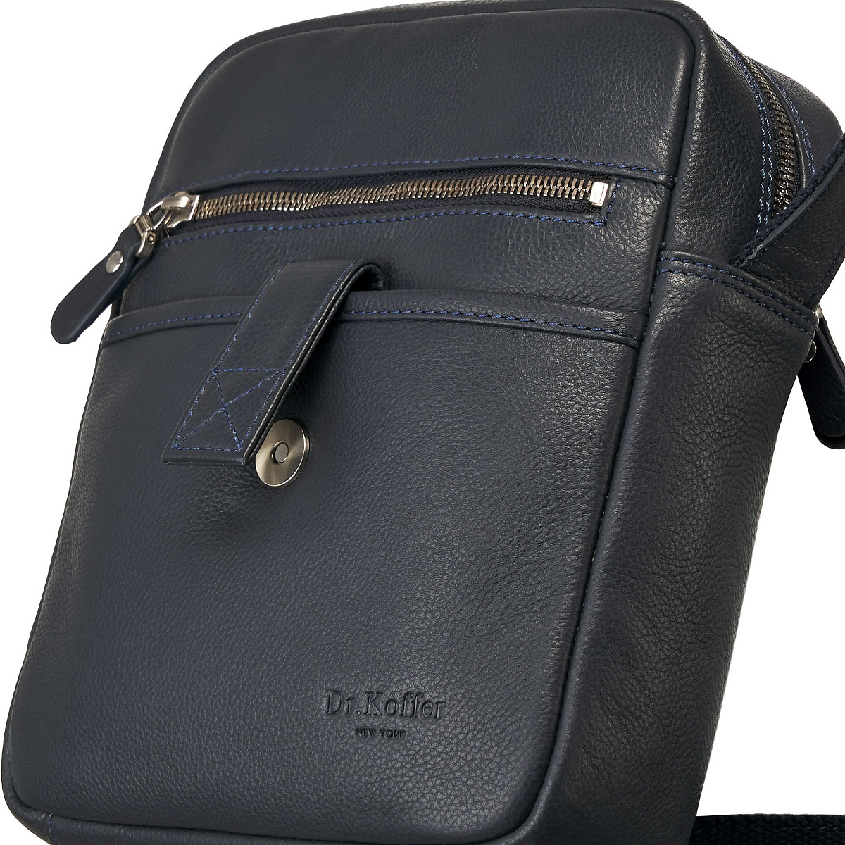 Сумка через плечо Dr.Koffer из натуральной кожи синяя