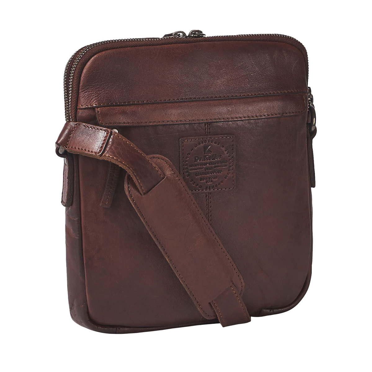 Сумка через плечо Dr.Koffer из натуральной кожи коричневая