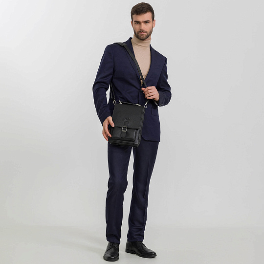 Сумка планшет Dr.Koffer из натуральной кожи черный