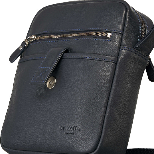 Сумка через плечо Dr.Koffer из натуральной кожи синяя