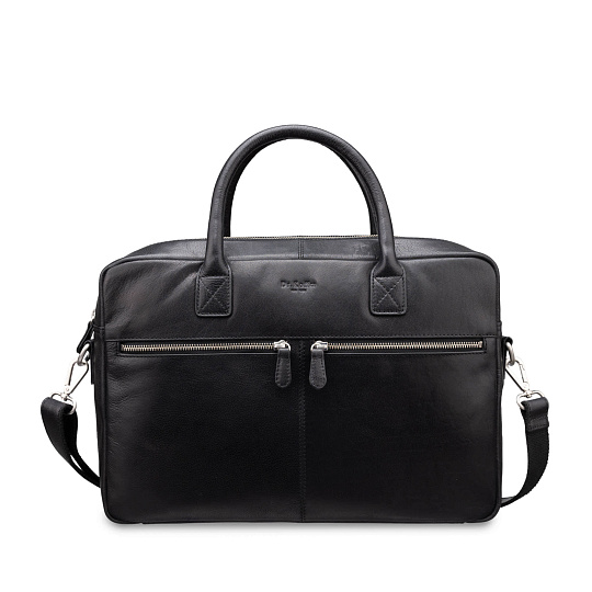 Деловая сумка Dr.Koffer из натуральной кожи черная