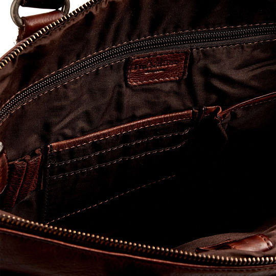 Деловая сумка Dr.Koffer из натуральной кожи темно-коричневая