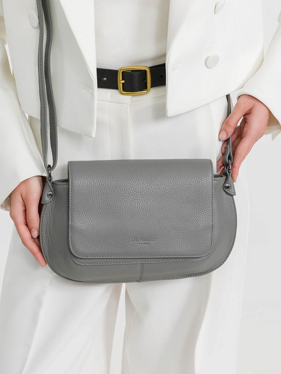Женская сумка Dr.Koffer из натуральной кожи серая