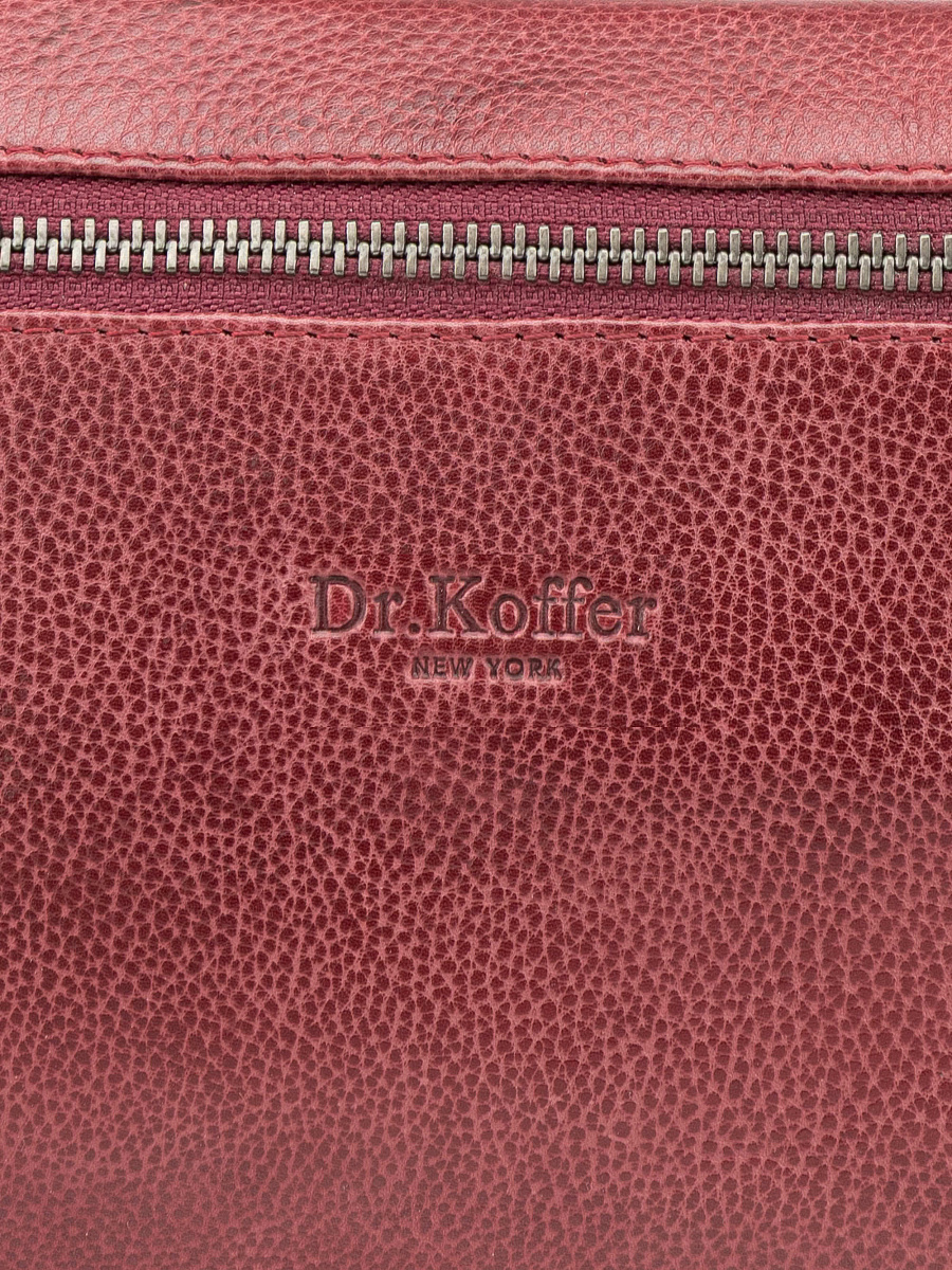 Сумка на пояс Dr. Koffer из натуральной кожи бордовая