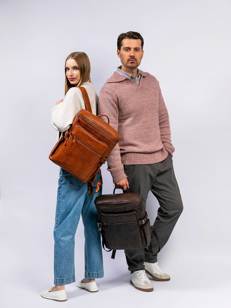 Рюкзак Dr. Koffer из натуральной кожи коричневый