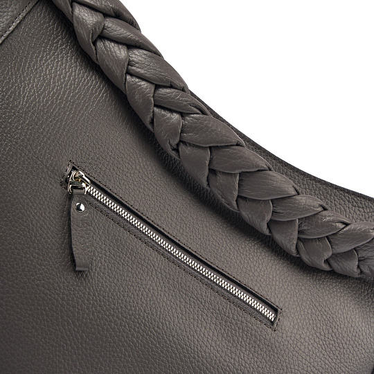 Женская сумка Dr. Koffer из натуральной кожи серая