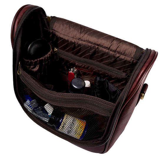 Бьюти-кейс несессер Dr. Koffer из натуральной кожи коричневый