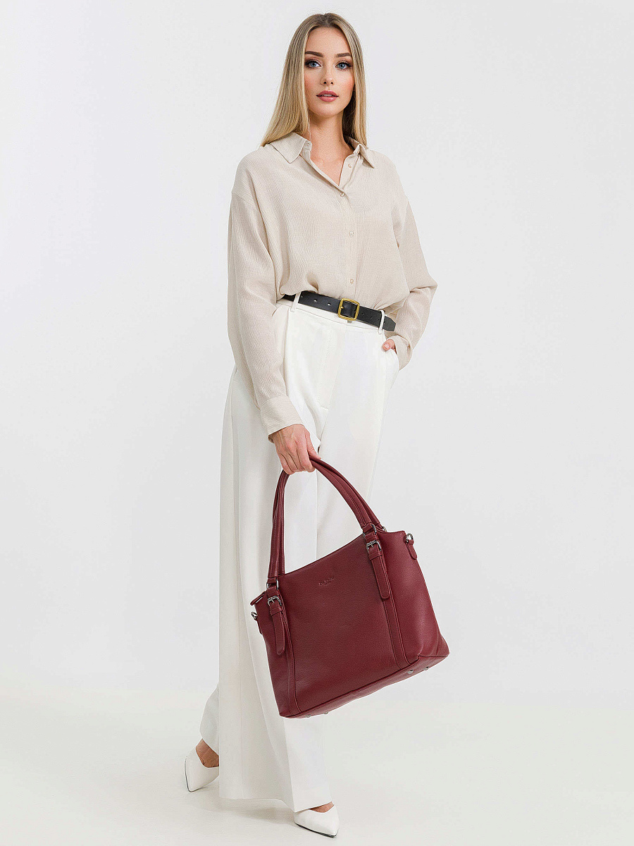 Женская сумка Dr.Koffer из натуральной кожи бордовая